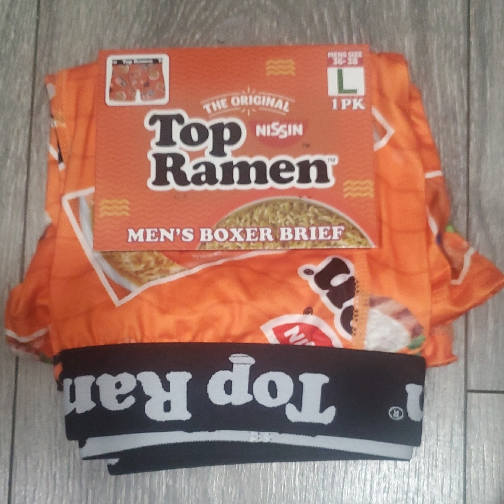 Nissin Top Ramen Men's Orange Patterned Boxer Briefs